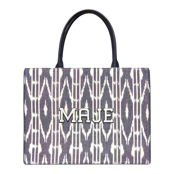Maje Bleu Marine Tie & Dye Canvas Tote Bag NWT - Picture 1 of 7